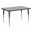 Flash Furniture 30''W x 60''L Rectangular Activity Table with 1.25'' Thick High Pressure Grey Laminate Top and Standard Height Adjustable Legs [XU-A3060-REC-GY-H-A-GG] width=