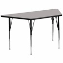 Flash Furniture 30''W x 60''L Trapezoid Activity Table with 1.25'' Thick High Pressure Grey Laminate Top and Standard Height Adjustable Legs [XU-A3060-TRAP-GY-H-A-GG] width=