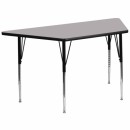 Flash Furniture 30''W x 60''L Trapezoid Activity Table with Grey Thermal Fused Laminate Top and Standard Height Adjustable Legs [XU-A3060-TRAP-GY-T-A-GG] width=