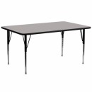 Flash Furniture 30''W x 72''L Rectangular Activity Table with 1.25'' Thick High Pressure Grey Laminate Top and Standard Height Adjustable Legs [XU-A3072-REC-GY-H-A-GG] width=