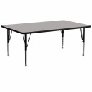 Flash Furniture 30''W x 72''L Rectangular Activity Table with 1.25'' Thick High Pressure Grey Laminate Top and Height Adjustable Pre-School Legs [XU-A3072-REC-GY-H-P-GG] width=