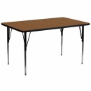 Flash Furniture 30''W x 72''L Rectangular Activity Table with 1.25'' Thick High Pressure Oak Laminate Top and Standard Height Adjustable Legs [XU-A3072-REC-OAK-H-A-GG] width=