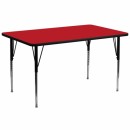 Flash Furniture 30''W x 72''L Rectangular Activity Table with 1.25'' Thick High Pressure Red Laminate Top and Standard Height Adjustable Legs [XU-A3072-REC-RED-H-A-GG] width=
