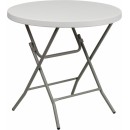 Flash Furniture  32'' Round Granite White Plastic Folding Table [RB-32R-GW-GG] width=
