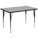 Flash Furniture 36''W x 72''L Rectangular Activity Table with 1.25'' Thick High Pressure Grey Laminate Top and Standard Height Adjustable Legs [XU-A3672-REC-GY-H-A-GG] width=
