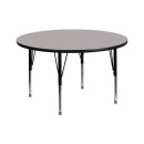 Flash Furniture 42'' Round Activity Table with 1.25'' Thick High Pressure Grey Laminate Top and Height Adjustable Pre-School Legs [XU-A42-RND-GY-H-P-GG] width=