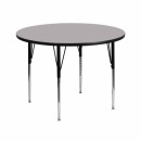 Flash Furniture 42'' Round Activity Table with Grey Thermal Fused Laminate Top and Standard Height Adjustable Legs [XU-A42-RND-GY-T-A-GG] width=