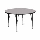 Flash Furniture 42'' Round Activity Table with Grey Thermal Fused Laminate Top and Height Adjustable Pre-School Legs [XU-A42-RND-GY-T-P-GG] width=