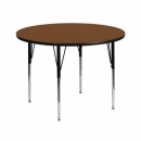 Flash Furniture 42'' Round Activity Table with 1.25'' Thick High Pressure Oak Laminate Top and Standard Height Adjustable Legs [XU-A42-RND-OAK-H-A-GG] width=