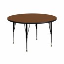 Flash Furniture 42'' Round Activity Table with 1.25'' Thick High Pressure Oak Laminate Top and Height Adjustable Pre-School Legs [XU-A42-RND-OAK-H-P-GG] width=