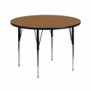 Flash Furniture 42'' Round Activity Table with Oak Thermal Fused Laminate Top and Standard Height Adjustable Legs [XU-A42-RND-OAK-T-A-GG] width=