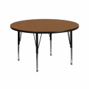 Flash Furniture 42'' Round Activity Table with Oak Thermal Fused Laminate Top and Height Adjustable Pre-School Legs [XU-A42-RND-OAK-T-P-GG] width=