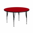 Flash Furniture 42'' Round Activity Table with Red Thermal Fused Laminate Top and Height Adjustable Pre-School Legs [XU-A42-RND-RED-T-P-GG] width=