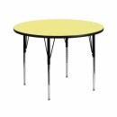 Flash Furniture 42'' Round Activity Table with Yellow Thermal Fused Laminate Top and Standard Height Adjustable Legs [XU-A42-RND-YEL-T-A-GG] width=