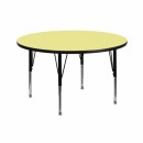 Flash Furniture 42'' Round Activity Table with Yellow Thermal Fused Laminate Top and Height Adjustable Pre-School Legs [XU-A42-RND-YEL-T-P-GG] width=