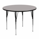 Flash Furniture 48'' Round Activity Table with 1.25'' Thick High Pressure Grey Laminate Top and Standard Height Adjustable Legs [XU-A48-RND-GY-H-A-GG] width=