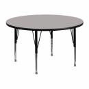 Flash Furniture 48'' Round Activity Table with 1.25'' Thick High Pressure Grey Laminate Top and Height Adjustable Pre-School Legs [XU-A48-RND-GY-H-P-GG] width=
