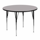 Flash Furniture 48'' Round Activity Table with Grey Thermal Fused Laminate Top and Standard Height Adjustable Legs [XU-A48-RND-GY-T-A-GG] width=
