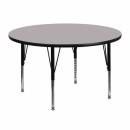 Flash Furniture 48'' Round Activity Table with Grey Thermal Fused Laminate Top and Height Adjustable Pre-School Legs [XU-A48-RND-GY-T-P-GG] width=