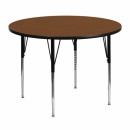 Flash Furniture 48'' Round Activity Table with 1.25'' Thick High Pressure Oak Laminate Top and Standard Height Adjustable Legs [XU-A48-RND-OAK-H-A-GG] width=