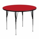 Flash Furniture 48'' Round Activity Table with 1.25'' Thick High Pressure Red Laminate Top and Standard Height Adjustable Legs [XU-A48-RND-RED-H-A-GG] width=