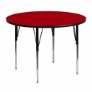 Flash Furniture 48'' Round Activity Table with Red Thermal Fused Laminate Top and Standard Height Adjustable Legs [XU-A48-RND-RED-T-A-GG] width=