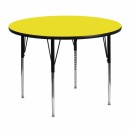 Flash Furniture 48'' Round Activity Table with 1.25'' Thick High Pressure Yellow Laminate Top and Standard Height Adjustable Legs [XU-A48-RND-YEL-H-A-GG] width=