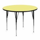 Flash Furniture 48'' Round Activity Table with Yellow Thermal Fused Laminate Top and Standard Height Adjustable Legs [XU-A48-RND-YEL-T-A-GG] width=