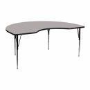 Flash Furniture 48''W x 72''L Kidney Shaped Activity Table with 1.25'' Thick High Pressure Grey Laminate Top and Standard Height Adjustable Legs [XU-A4872-KIDNY-GY-H-A-GG] width=