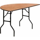 Flash Furniture 60'' Half-Round Wood Folding Banquet Table [YT-WHRFT60-HF-GG] width=