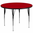 Flash Furniture 60'' Round Activity Table with Red Thermal Fused Laminate Top and Standard Height Adjustable Legs [XU-A60-RND-RED-T-A-GG] width=