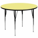 Flash Furniture 60'' Round Activity Table with Yellow Thermal Fused Laminate Top and Standard Height Adjustable Legs [XU-A60-RND-YEL-T-A-GG] width=