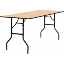 Flash Furniture  72'' Rectangular Wood Folding Banquet Table with Clear Coated Finished Top [YT-WTFT30X72-TBL-GG] width=