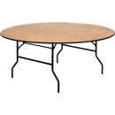 Flash Furniture 72'' Round Wood Folding Banquet Table with Clear Coated Finished Top [YT-WRFT72-TBL-GG] width=