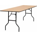 Flash Furniture  96'' Rectangular Wood Folding Banquet Table with Clear Coated Finished Top [YT-WTFT30X96-TBL-GG] width=