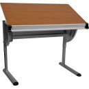 Flash Furniture  Adjustable Drawing and Drafting Table with Pewter Frame [NAN-JN-2433-GG] width=
