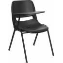 Flash Furniture  Black Ergonomic Shell Chair with Right Handed Flip-Up Tablet Arm [RUT-EO1-BK-RTAB-GG] width=