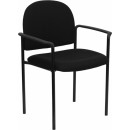 Flash Furniture Black Fabric Comfortable Stackable Steel Side Chair with Arms [BT-516-1-BK-GG] width=