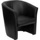 Flash Furniture Black Leather Barrel-Shaped Guest Chair [GO-S-01-BK-QTR-GG] width=