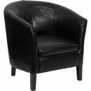 Flash Furniture  Black Leather Barrel Shaped Guest Chair [GO-S-11-BK-BARREL-GG] width=