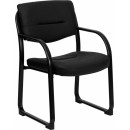 Flash Furniture Black Leather Executive Side Chair with Sled Base [BT-510-LEA-BK-GG] width=