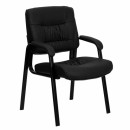 Flash Furniture Black Leather Guest / Reception Chair with Black Frame Finish [BT-1404-GG] width=