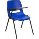 Flash Furniture Blue Ergonomic Shell Chair with Right Handed Flip-Up Tablet Arm [RUT-EO1-BL-RTAB-GG] width=