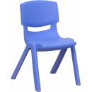 Flash Furniture Blue Plastic Stackable School Chair with 12'' Seat Height [YU-YCX-001-BLUE-GG] width=