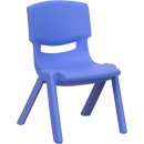 Flash Furniture Blue Plastic Stackable School Chair with 10.5'' Seat Height [YU-YCX-003-BLUE-GG] width=