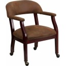 Flash Furniture Bomber Jacket Brown Luxurious Conference Chair with Casters [B-Z100-BRN-GG] width=