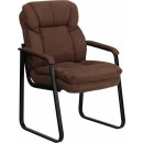 Flash Furniture  Brown Microfiber Executive Side Chair with Sled Base [GO-1156-BN-GG] width=