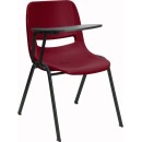 Flash Furniture Burgundy Ergonomic Shell Chair with Right Handed Flip-Up Tablet Arm [RUT-EO1-BY-RTAB-GG] width=