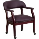 Flash Furniture Burgundy Leather Conference Chair with Casters [B-Z100-LF19-LEA-GG] width=