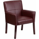 Flash Furniture Burgundy Leather Executive Side Chair or Reception Chair with Mahogany Legs [BT-353-BURG-GG] width=